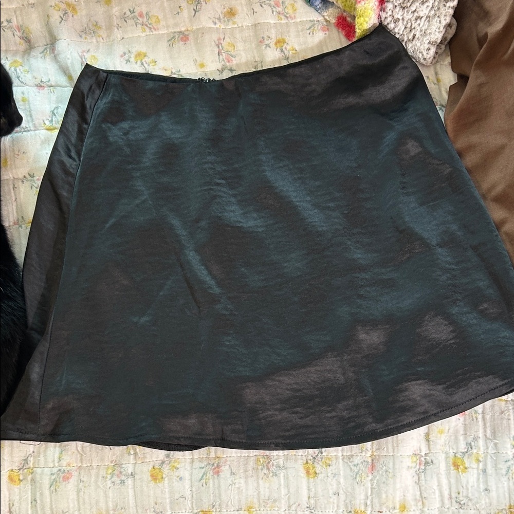 White Fox Boutique Shimmering Black A-Line Skirt